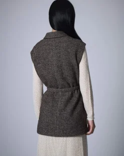 Veste sans manches en Laine mélangée Raymonde chocolat