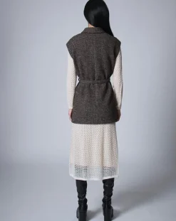 Veste sans manches en Laine mélangée Raymonde chocolat