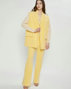 Veste sans manches en éponge Terry Cloth jaune