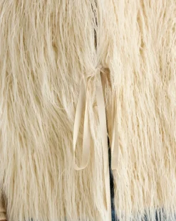 Veste sans manches réversible en fausse fourrure Jaden crème