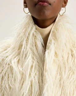 Veste sans manches réversible en fausse fourrure Jaden crème