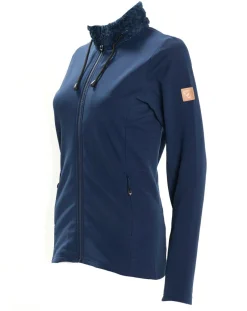 Veste seconde couche Stretch Lechaud fausse fourrure bleue
