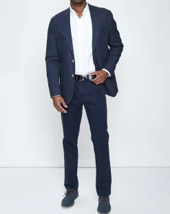 Veste Stretch prince-de-galles bleue