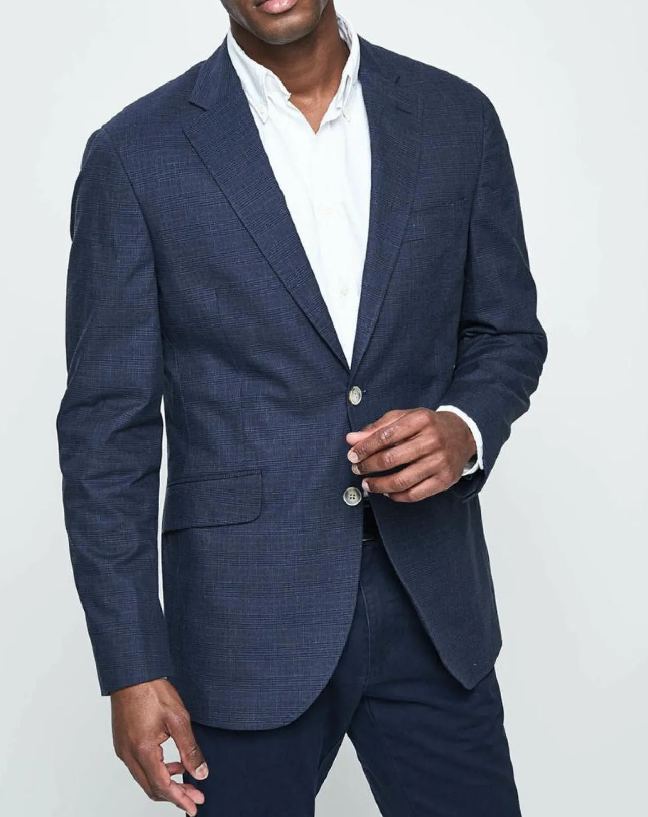 Veste Stretch prince-de-galles bleue