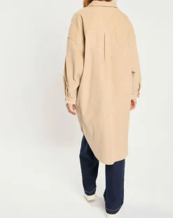 Veste surchemise en Velours milleraies Manitoba Cord beige foncé