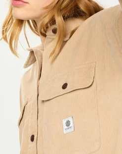 Veste surchemise en Velours milleraies Manitoba Cord beige foncé