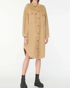 Veste surchemise en Velours milleraies Manitoba Cord beige foncé