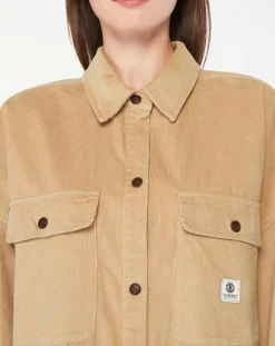 Veste surchemise en Velours milleraies Manitoba Cord beige foncé