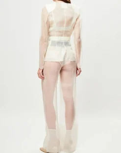 Veste transparente à épaulettes Esprit d'Atelier en Soie écrue