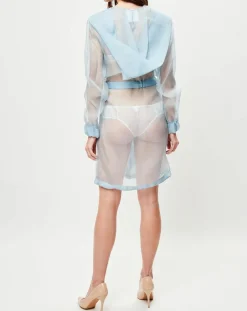 Veste transparente Esprit d'Atelier 100% Soie bleue