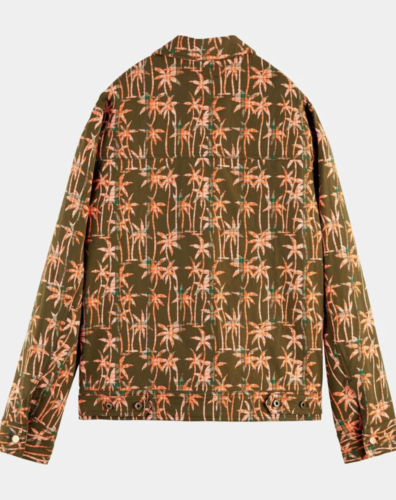 Veste Trucker imprimée kaki/orange