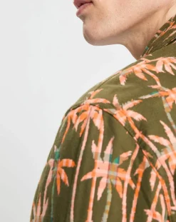 Veste Trucker imprimée kaki/orange