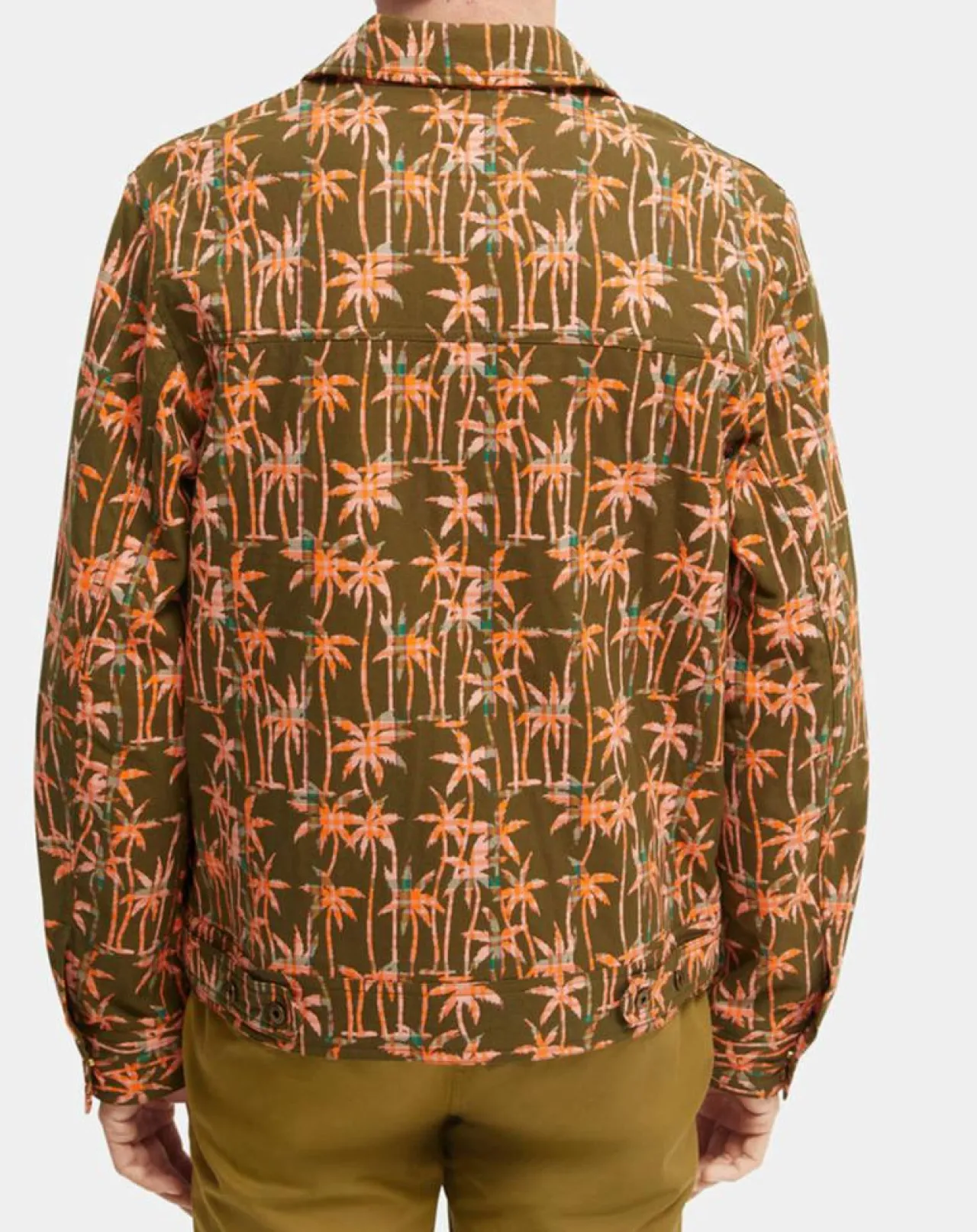 Veste Trucker imprimée kaki/orange