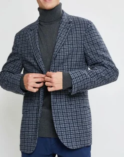 Veste Vichy tricolore bleu/gris