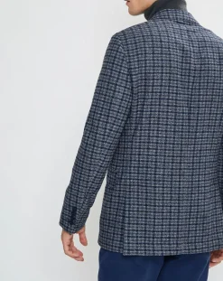 Veste Vichy tricolore bleu/gris