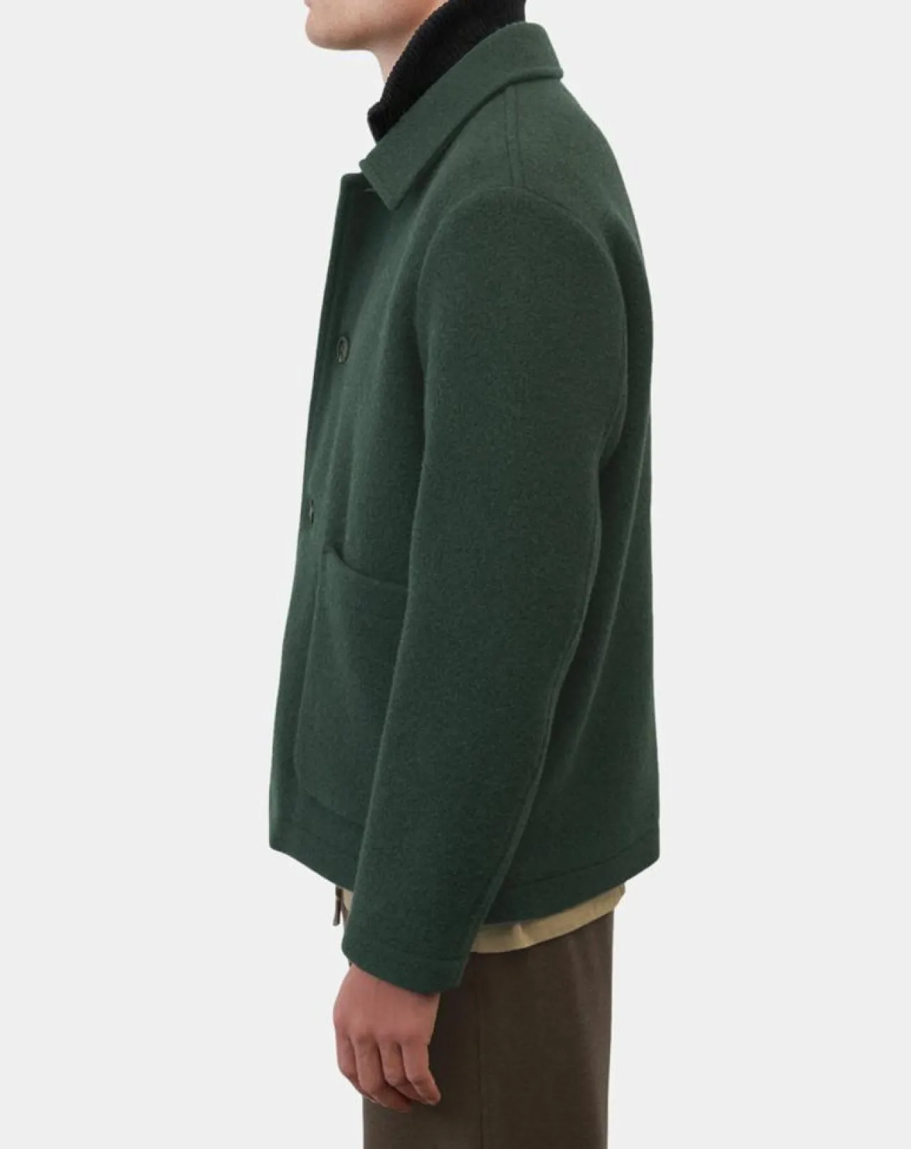 Veste worker en Laine mélangée Manteco verte