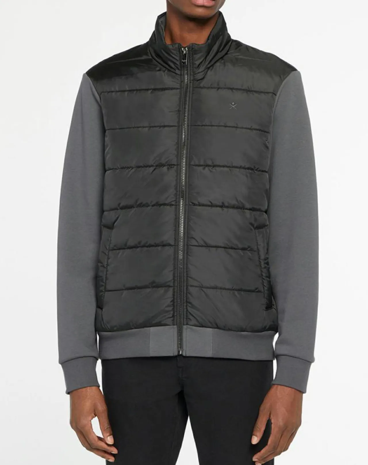Veste zippée Bimatière noir/gris